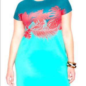 Colorblock Palm Dress